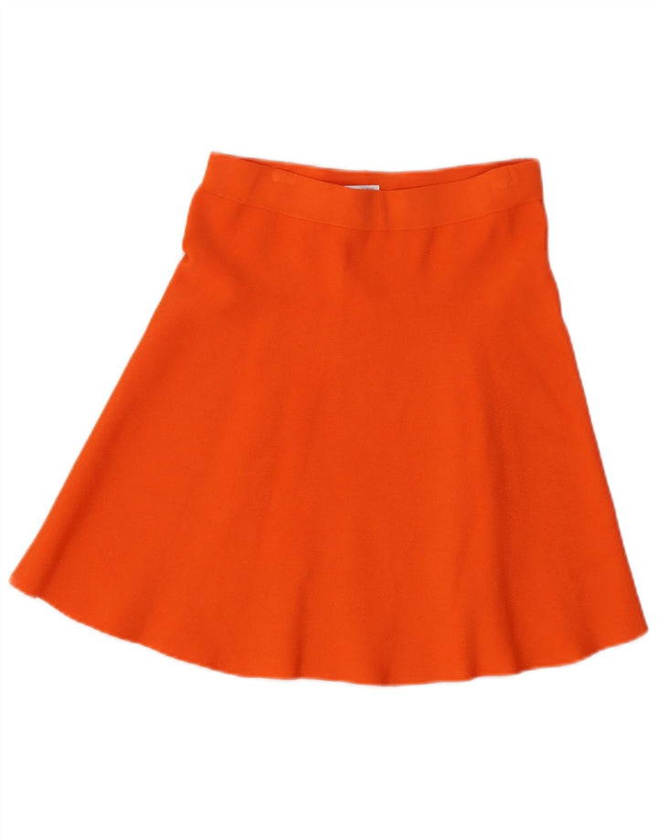 BENETTON Jupe trapèze pour femme Small W26 Orange Viscose