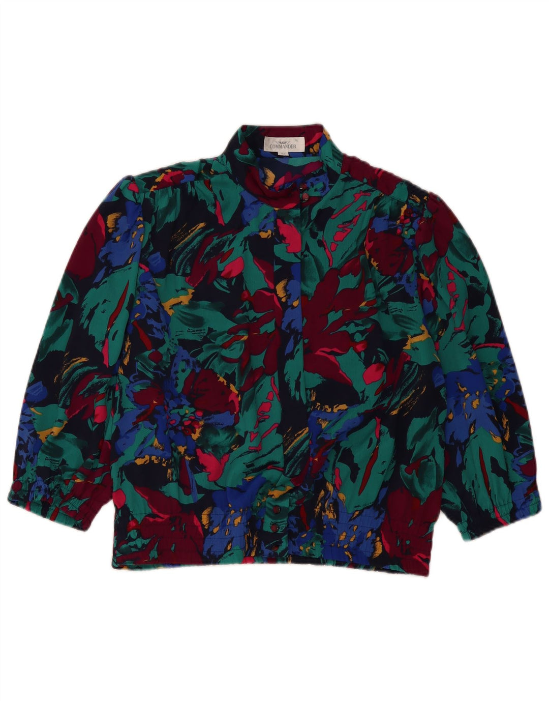 COMMANDER Chemisier court pour femme EU 42 Grand motif floral multicolore