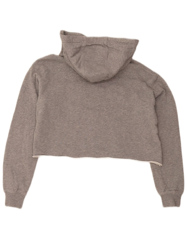 Champion Pull à capuche court surdimensionné pour femme UK 10 Petit Gris Moucheté