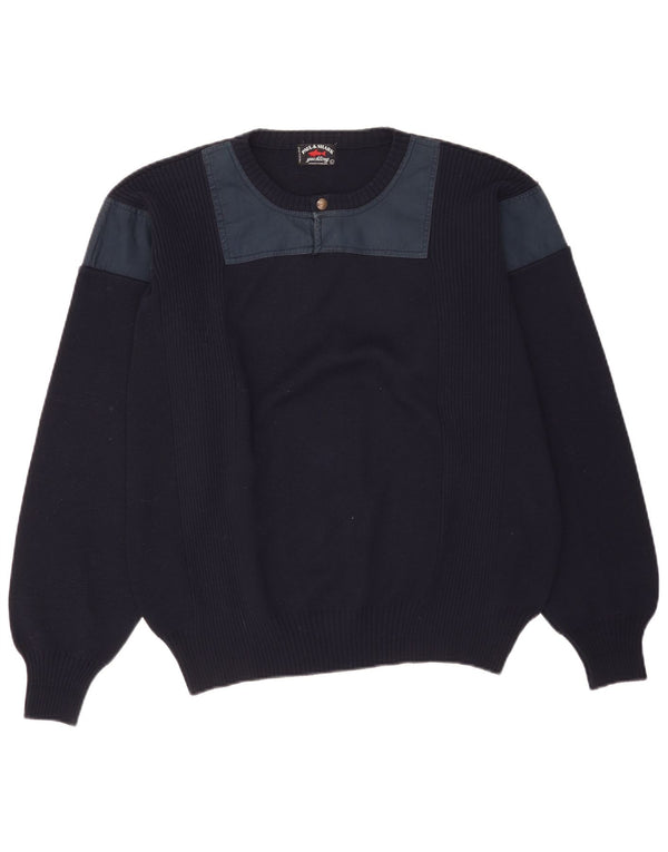 Paul & Shark Pull à col rond Yachting pour homme, grand bleu marine