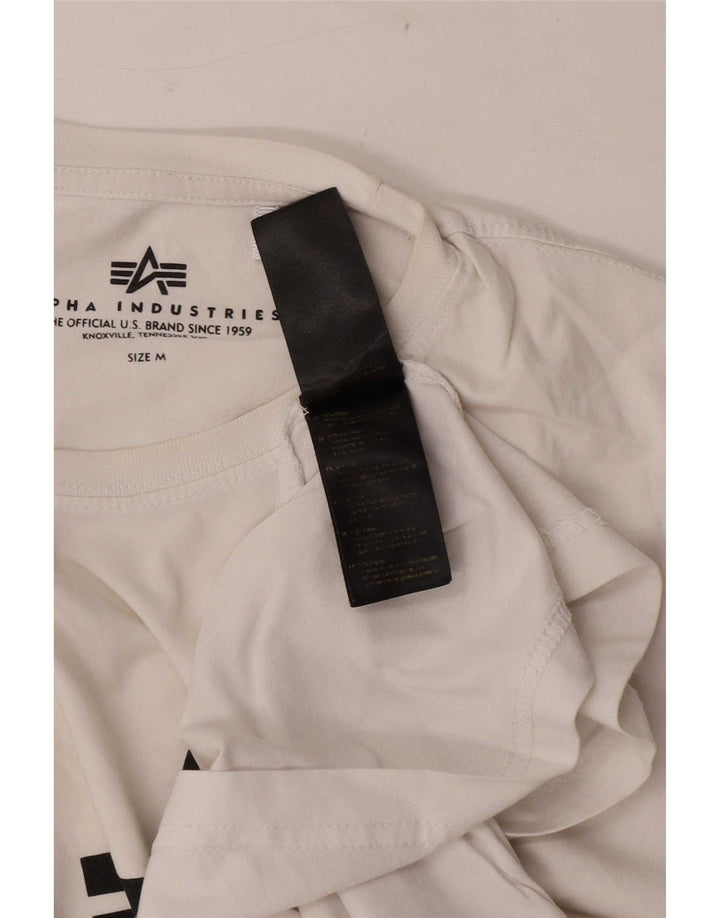 Alpha Industries T-Shirt Graphique Homme Blanc Moyen Coton