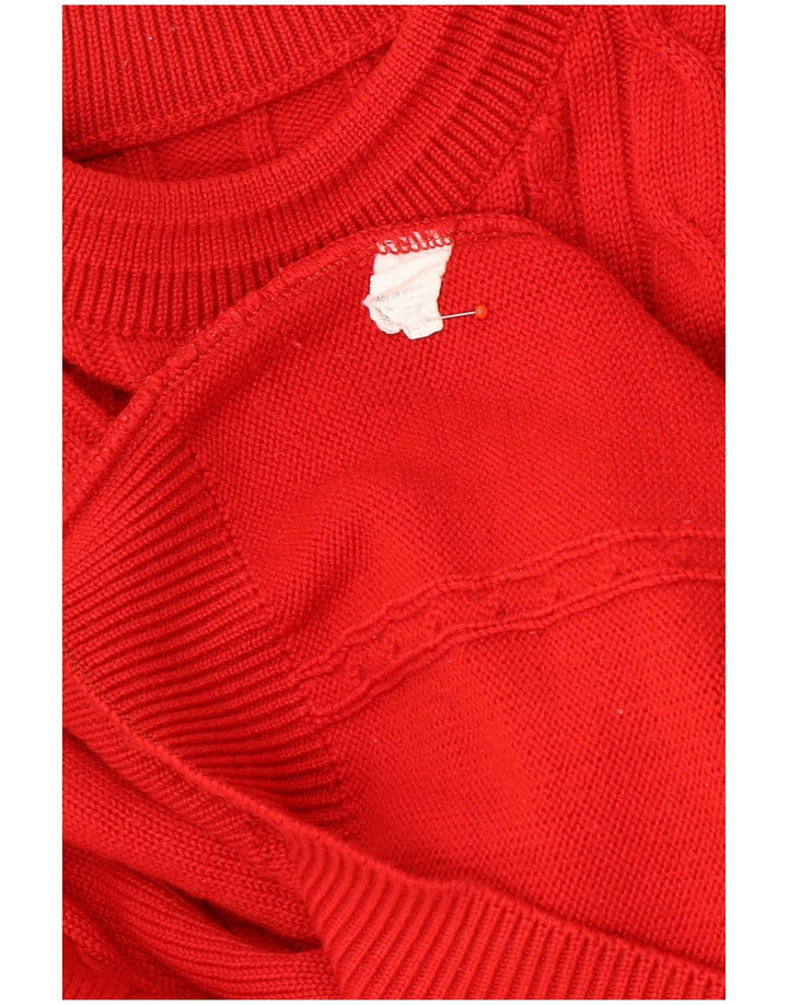 vintage Mens Crew Neck Jumper Pull XL Laine Rouge