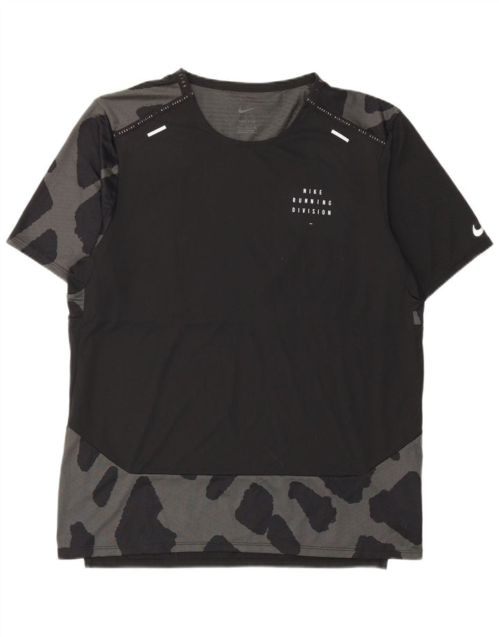 Nike Hommes Dri Fit T-Shirt Haut Large Noir Camouflage Polyester
