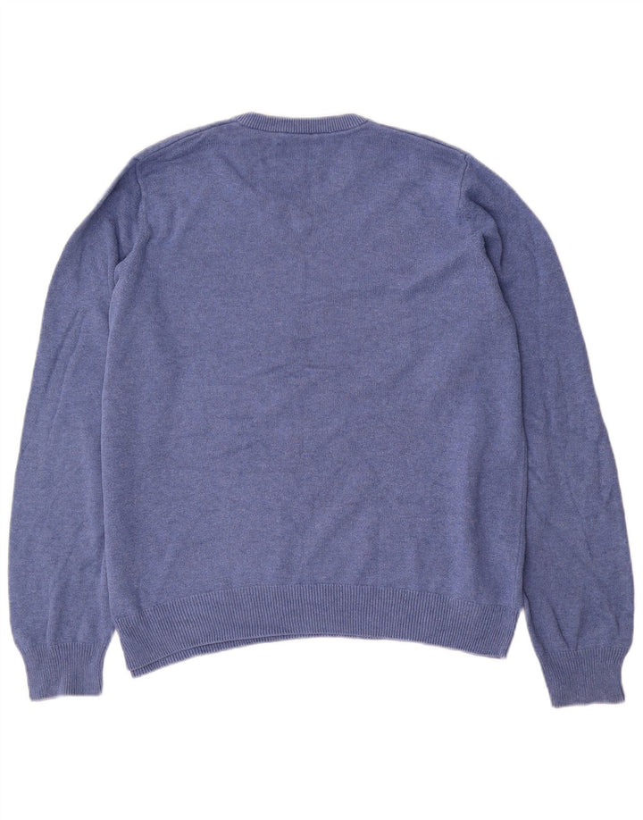 Marks & Spencer Pull Col V Homme Bleu Moyen Coton