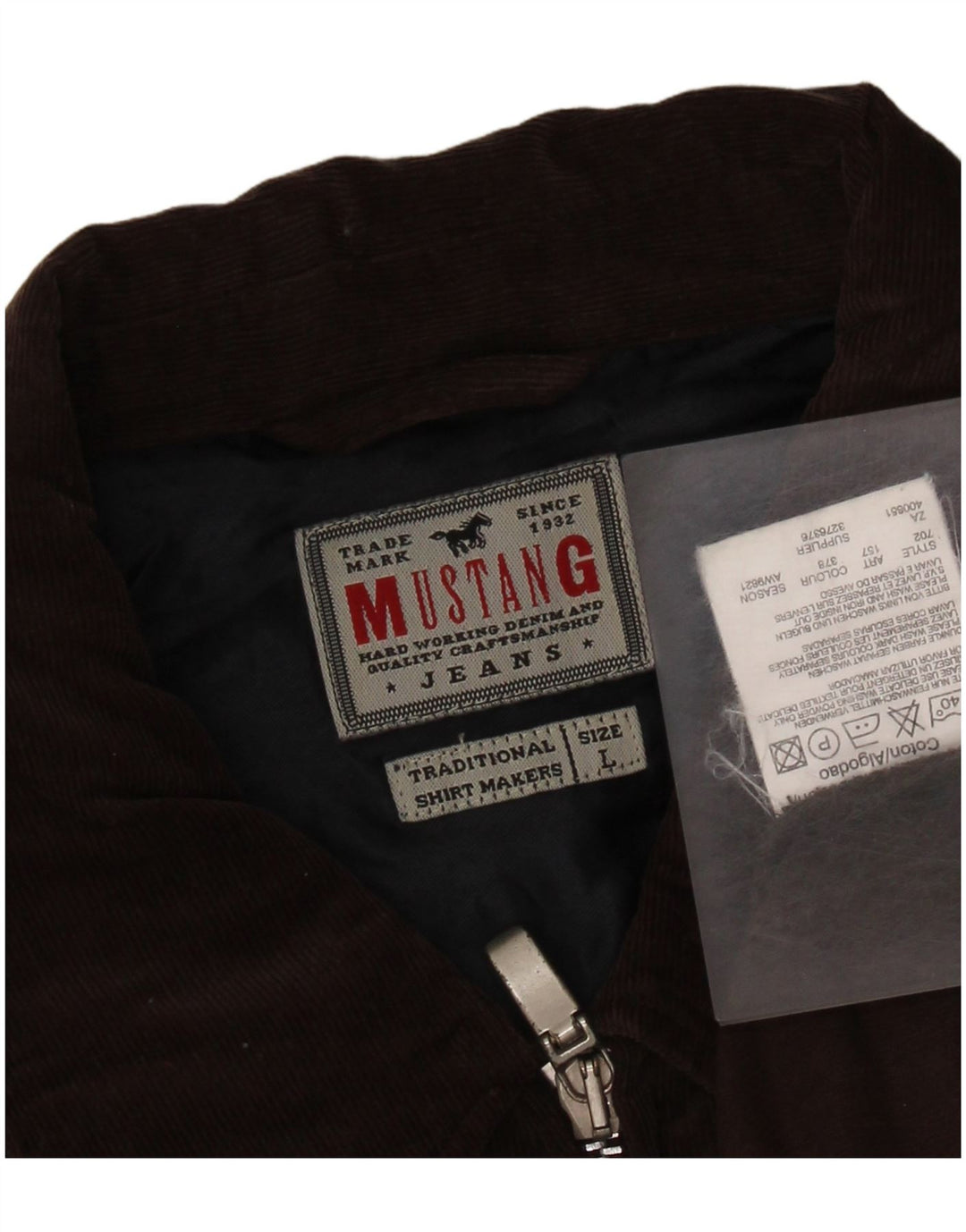 MUSTANG Chemise en velours côtelé pour homme Grand coton marron