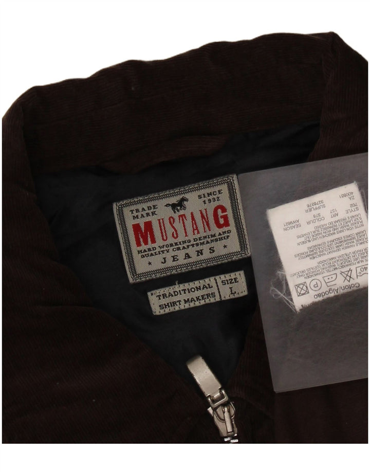MUSTANG Chemise en velours côtelé pour homme Grand coton marron
