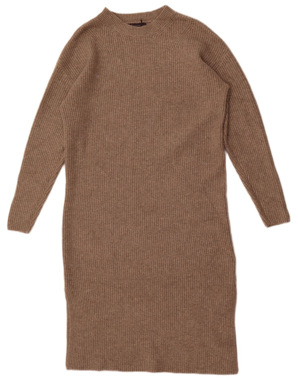 Marks & Spencer Robe pull surdimensionnée à manches longues pour femme UK 10 Small Marron