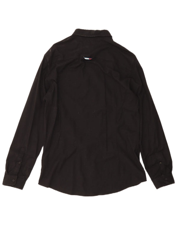 Tommy Hilfiger Chemise Slim Fit pour Hommes en Coton Noir Large