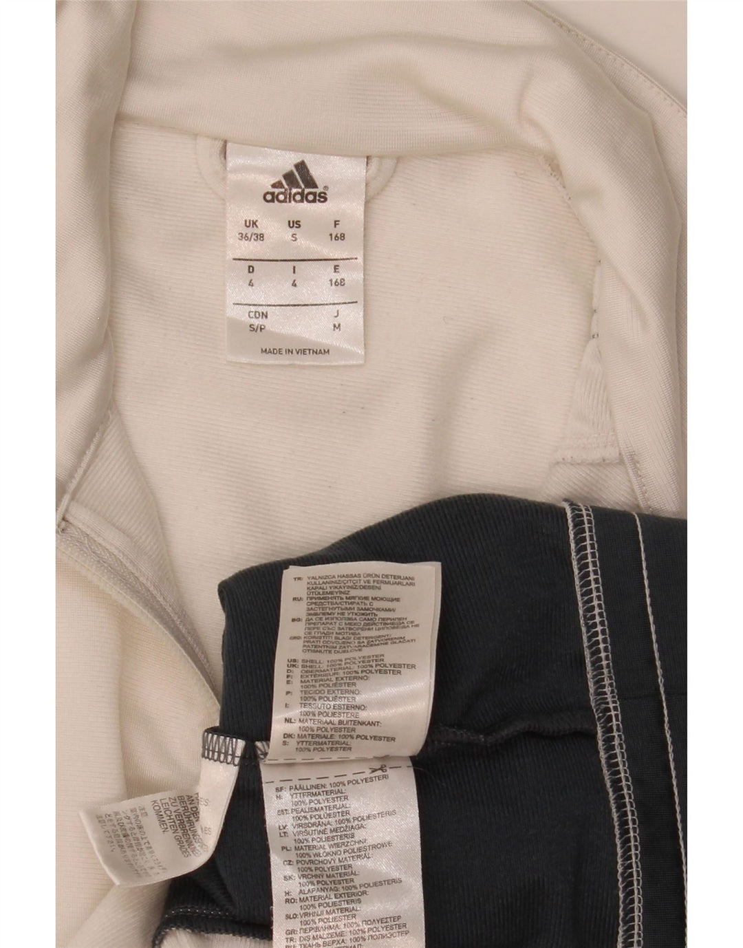 Adidas Veste de survêtement pour homme UK 36/38 Petit Blanc Colorblock Polyester