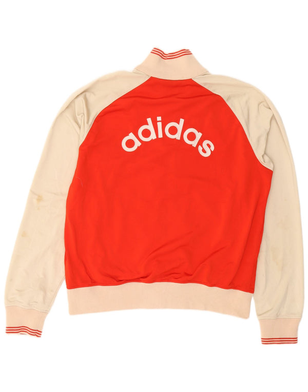 Adidas Veste de survêtement graphique pour homme XL Rouge Colorblock Polyester