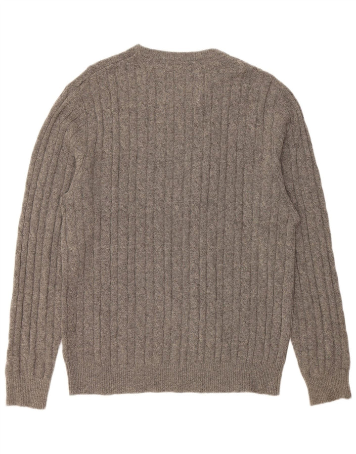 JACK WILLS Pull col rond homme XL gris laine mérinos