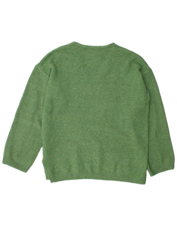Marks & Spencer Pull surdimensionné à col en V pour femme UK 14 Vert moyen