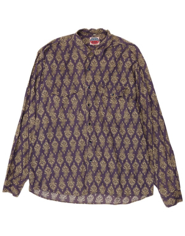 Chemise homme vintage 2XL Violet Paisley Coton