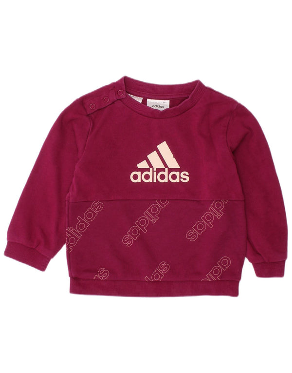 ADIDAS Sweat-shirt graphique pour bébé fille 9-12 mois en coton bordeaux