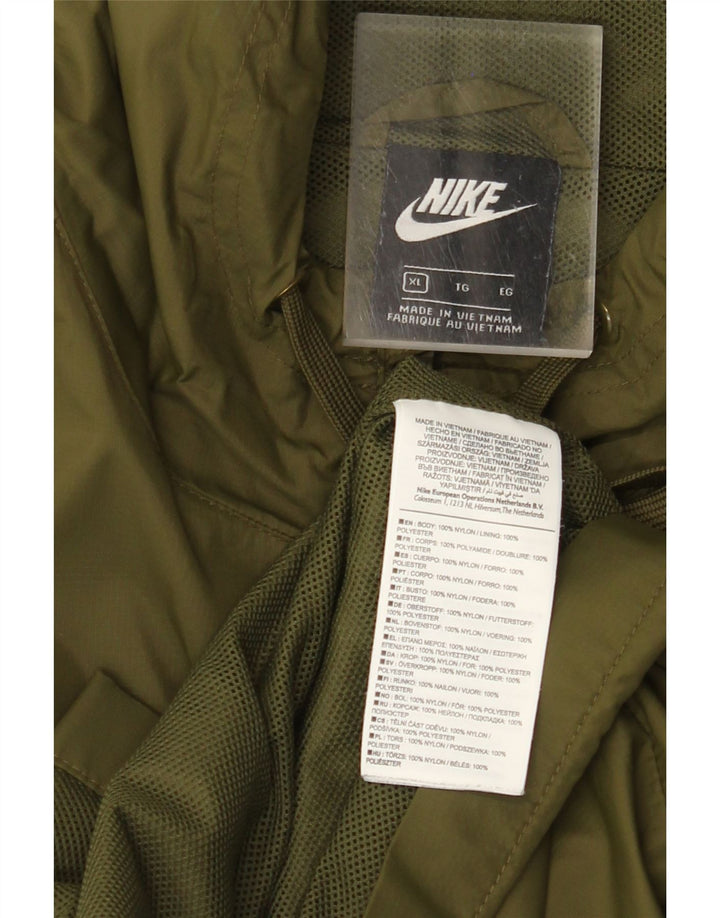 NIKE Veste de pluie à capuche pour homme UK 42 XL Kaki Nylon