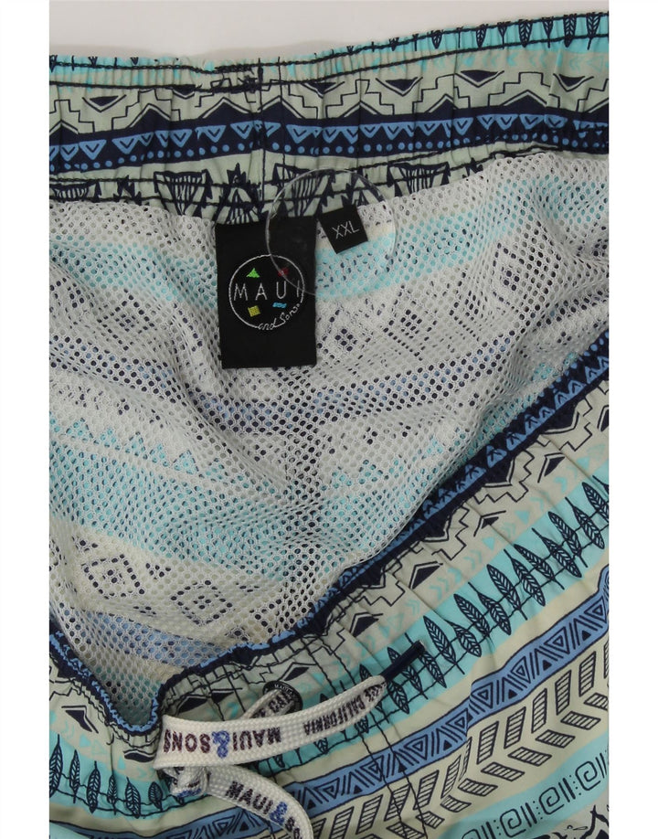 Maui and Sons Short de bain homme 2XL bleu géométrique polyamide