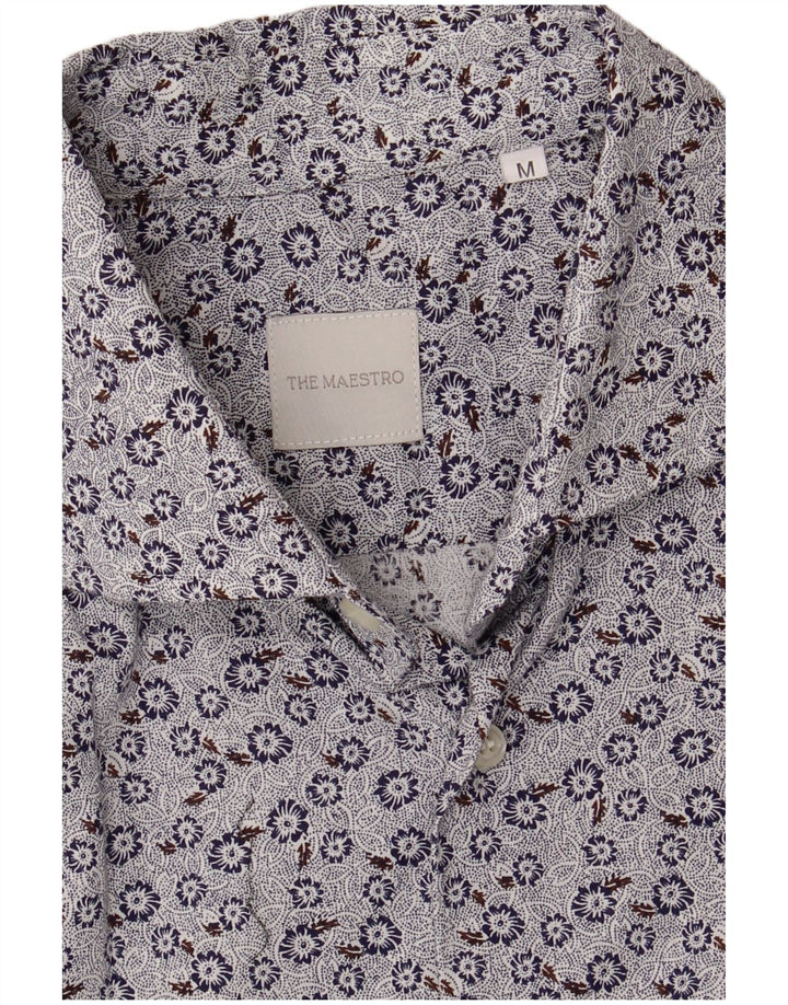 Chemise Homme Vintage Bleu Moyen Floral