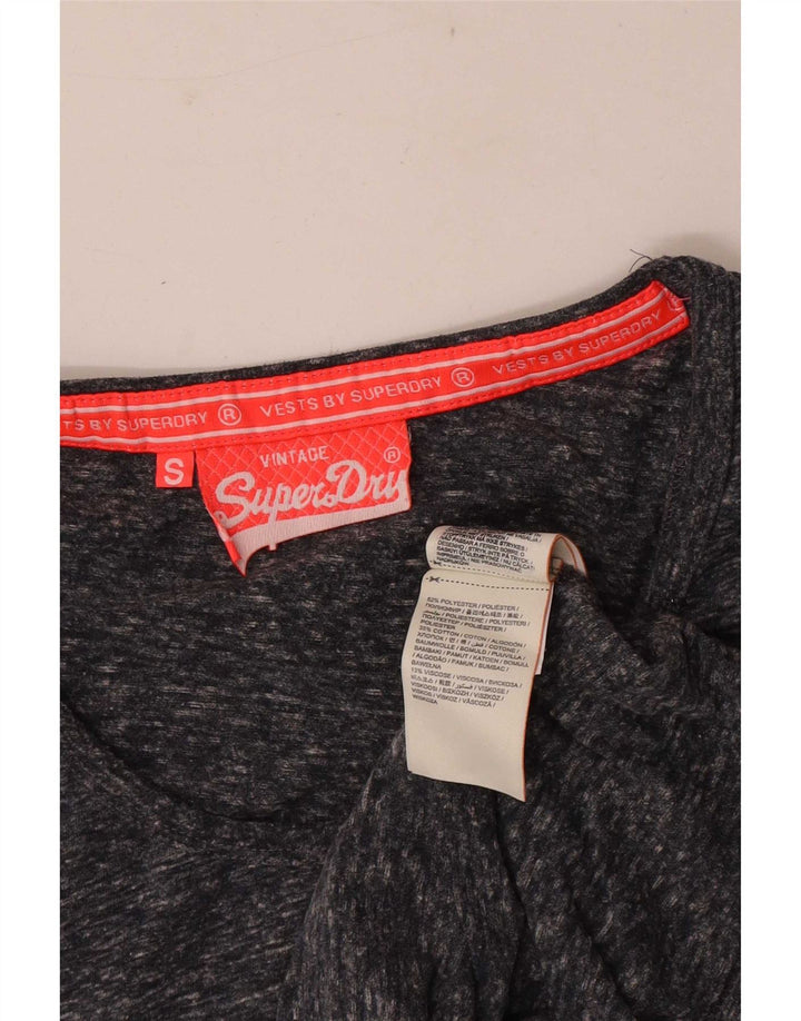Superdry Débardeur Graphique Femme UK 10 Petit Gris Moucheté Polyester