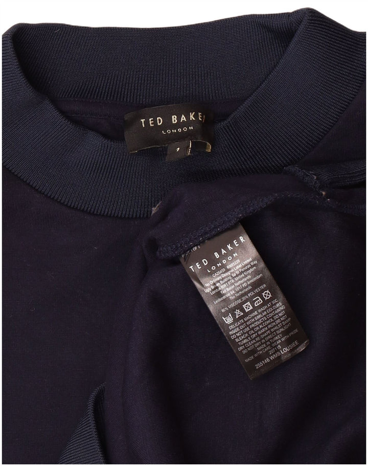 TED BAKER Sweat-shirt surdimensionné pour femme Taille 1 XS Bleu marine Viscose