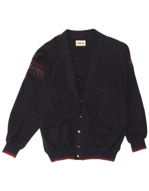 Central Park Cardigan pour homme XL Bleu marine Fair Isle