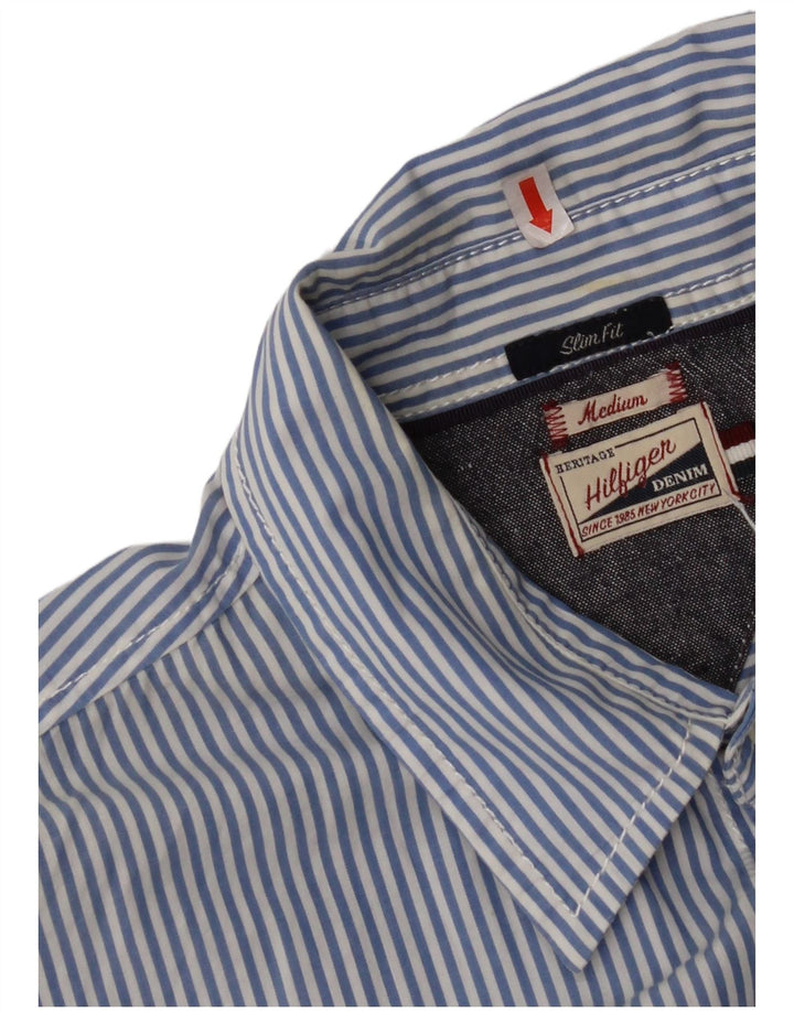 TOMMY HILFIGER Chemise Slim Fit Homme Bleu Moyen Rayé Coton