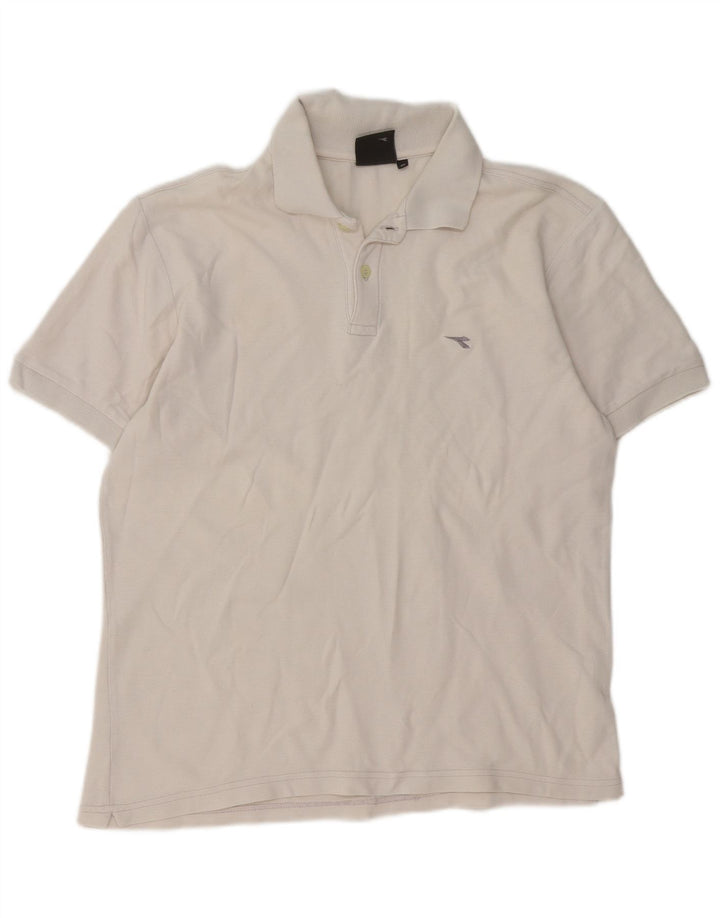 Diadora Polo Homme Blanc Moyen Coton