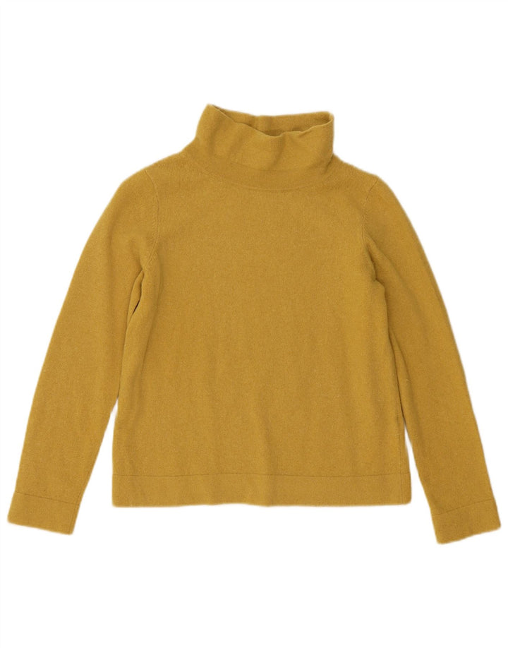 Hobbs Pull court à col roulé pour femme UK 12 en laine jaune moyen