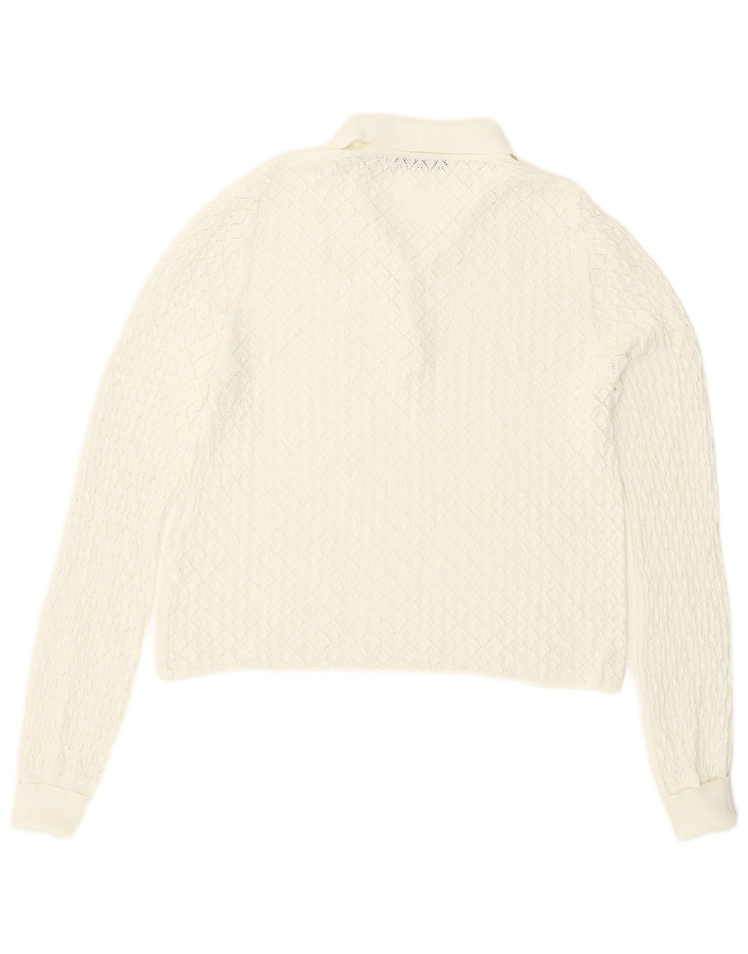 Zara Womens See Through Crop Top Manches Longues UK 14 Grand Blanc
