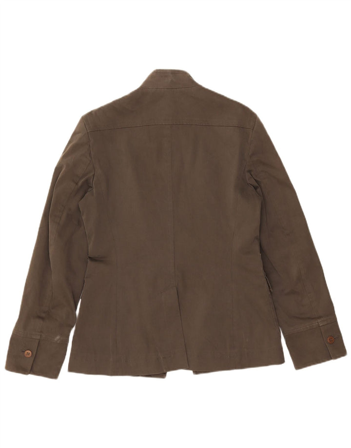 Marella Veste Blazer Femme UK 10 Petit Coton Marron