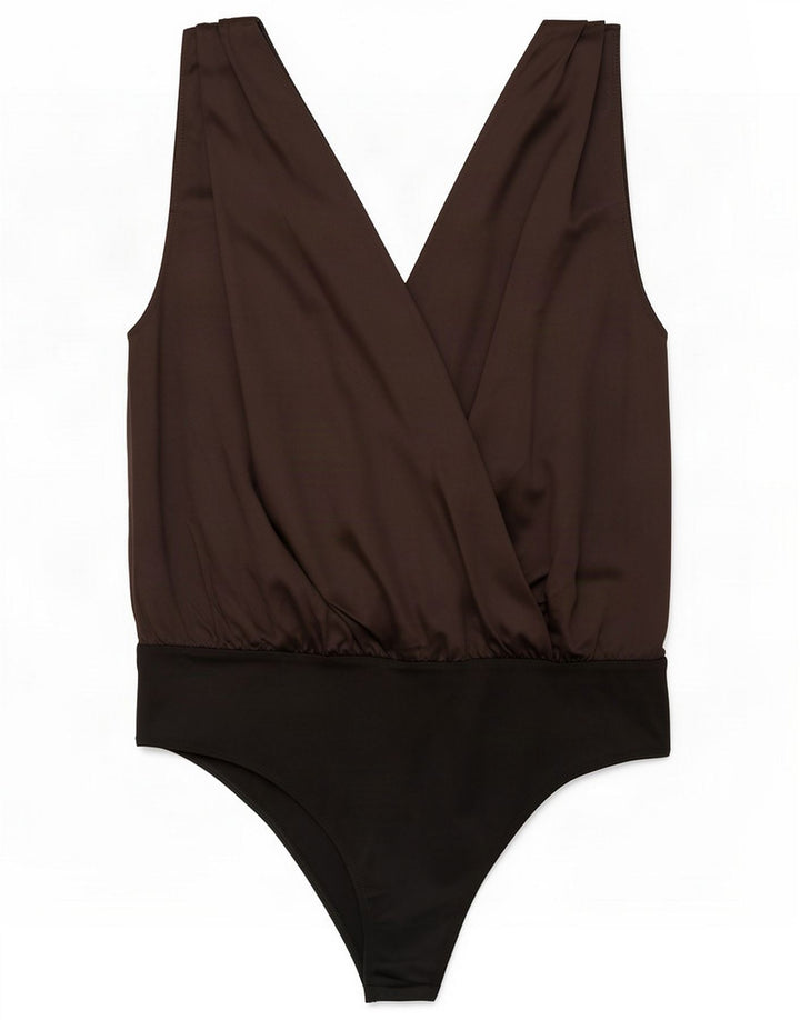 Zara Body sans manches pour femme UK 44 Large Noir Polyester