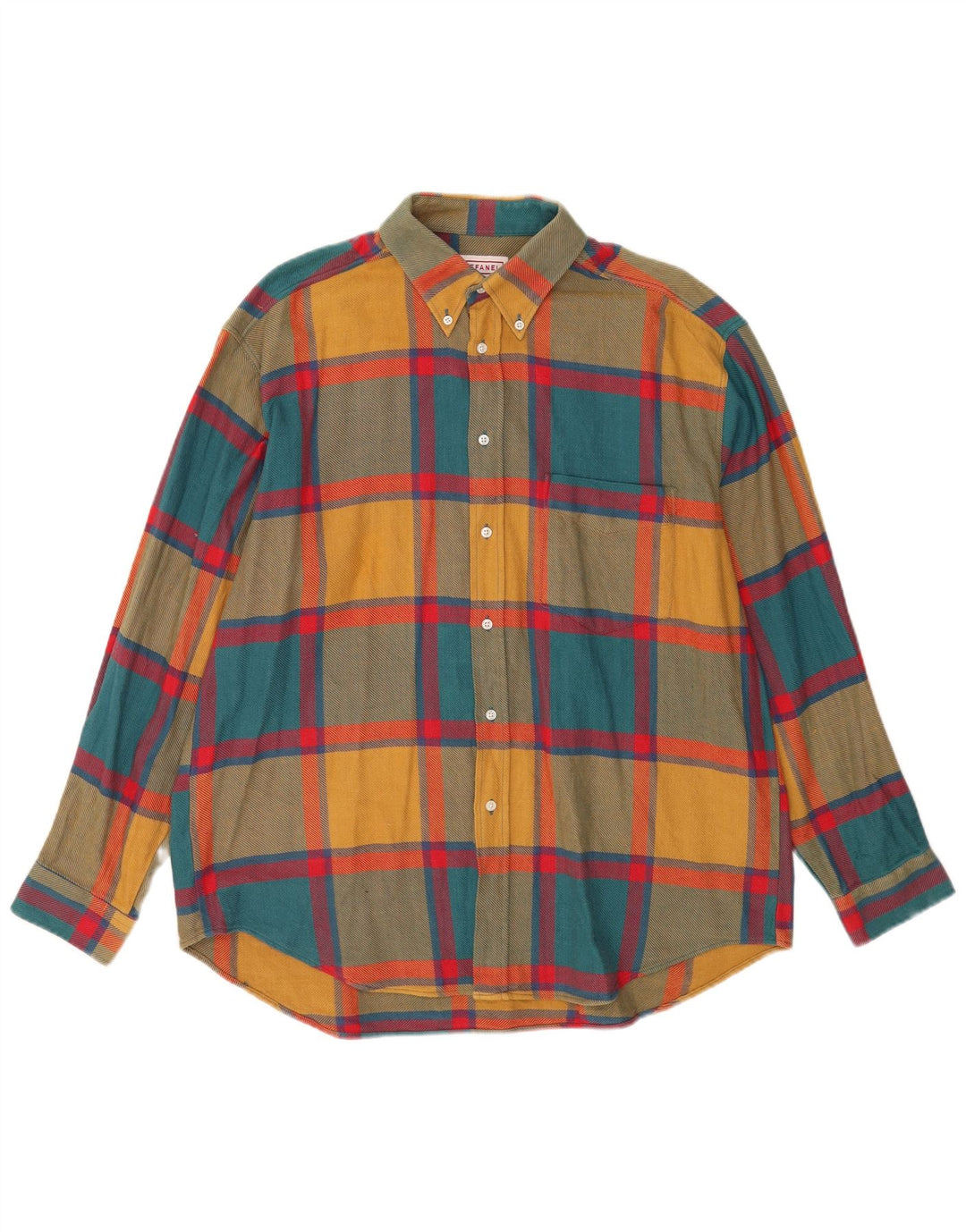 STEFANEL Chemise Flanelle XL Coton Carreaux Multicolore Homme