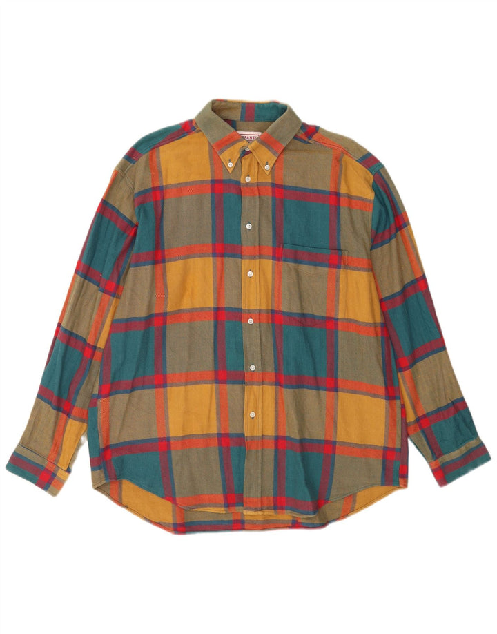 STEFANEL Chemise Flanelle XL Coton Carreaux Multicolore Homme