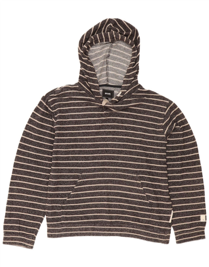 Rip Curl Pull à capuche surdimensionné pour femme UK 10 Petit gris rayé