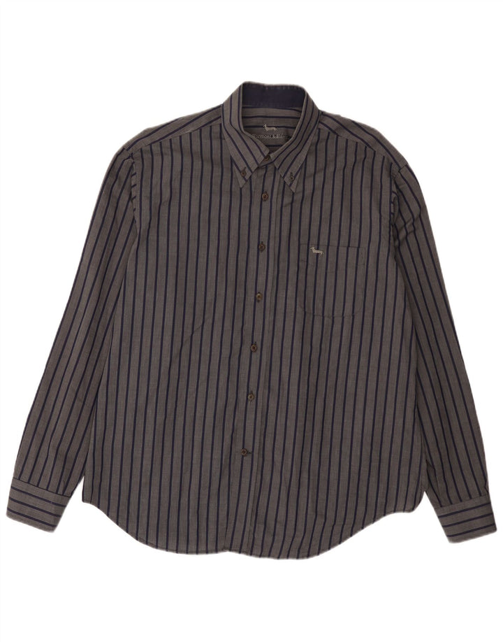 Harmont & Blaine Chemise Homme 2XL Gris Rayé Coton