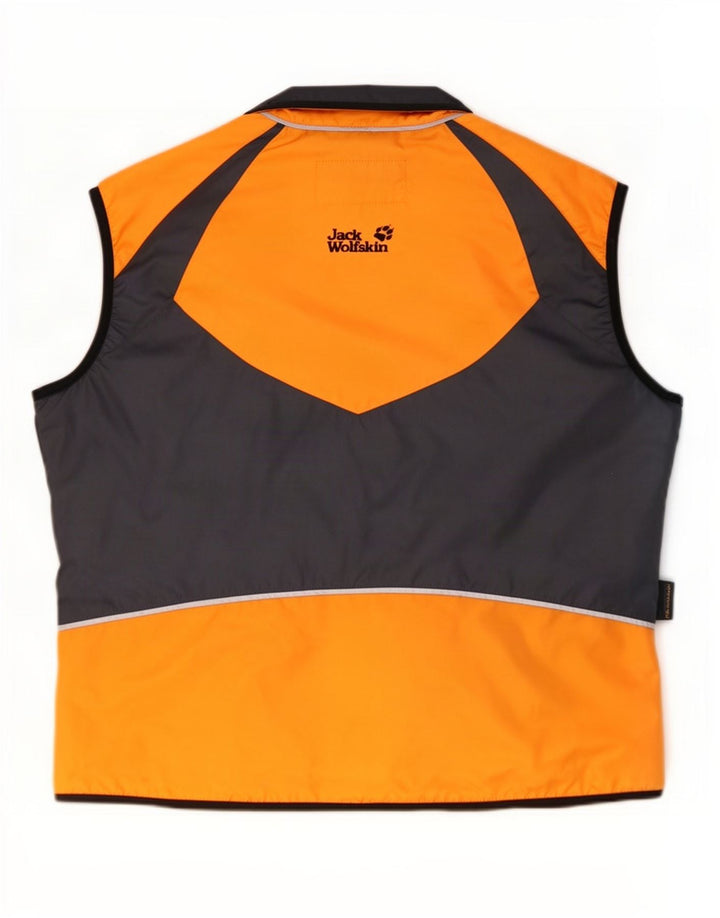 Jack Wolfskin Gilet Homme UK 40 Large Orange Colorblock Polyester