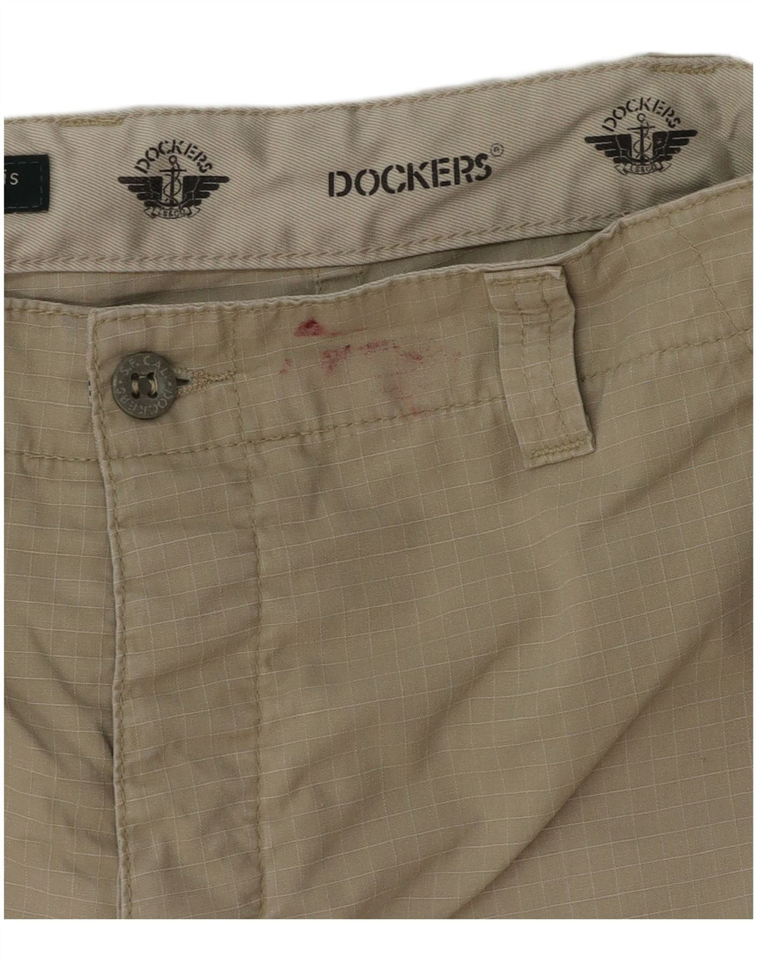 Dockers Short Cargo Khakis Femme W36 Grand Carreau Kaki