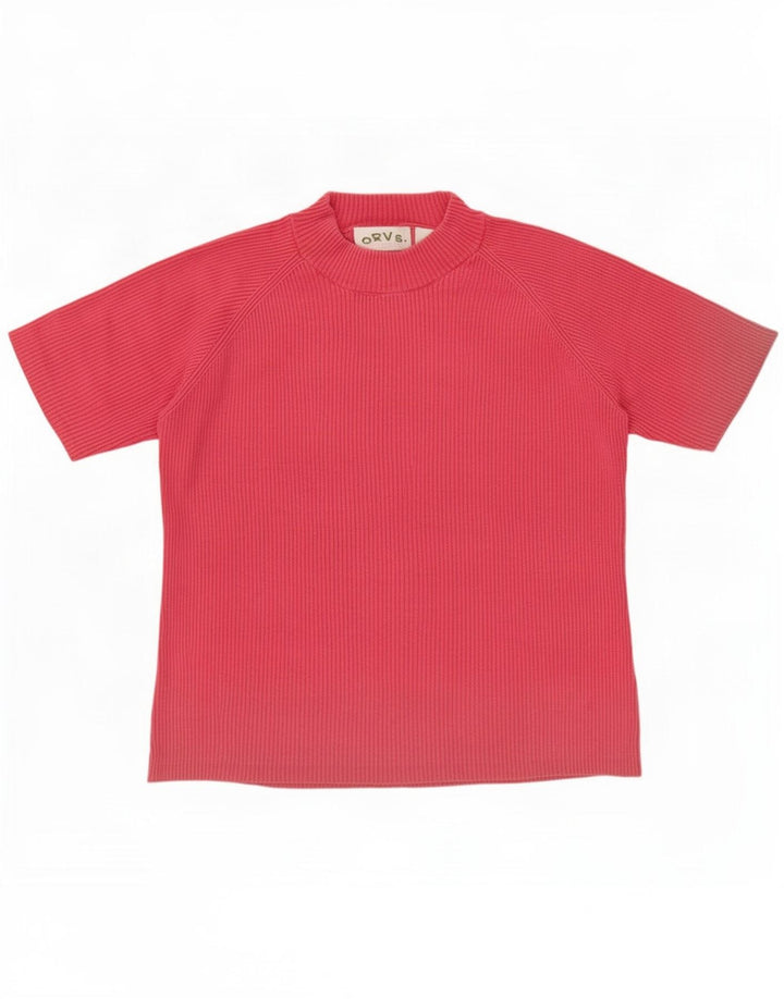 Orvis T-Shirt Femme Top UK 14 Soie Rouge Moyen