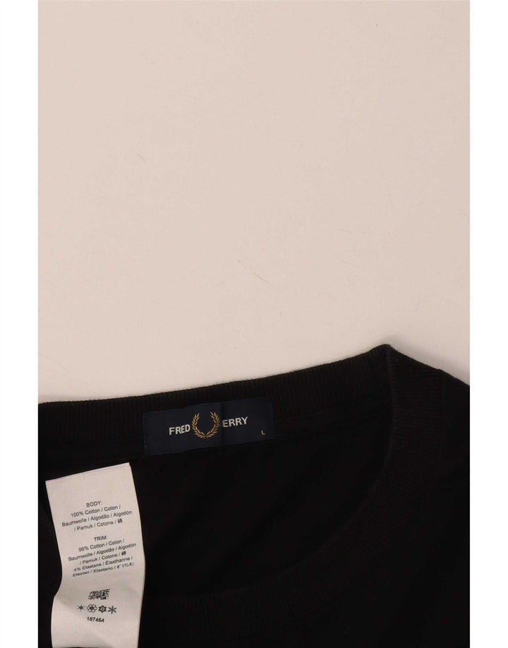 Fred Perry T-Shirt Homme Haut Large Noir Coton