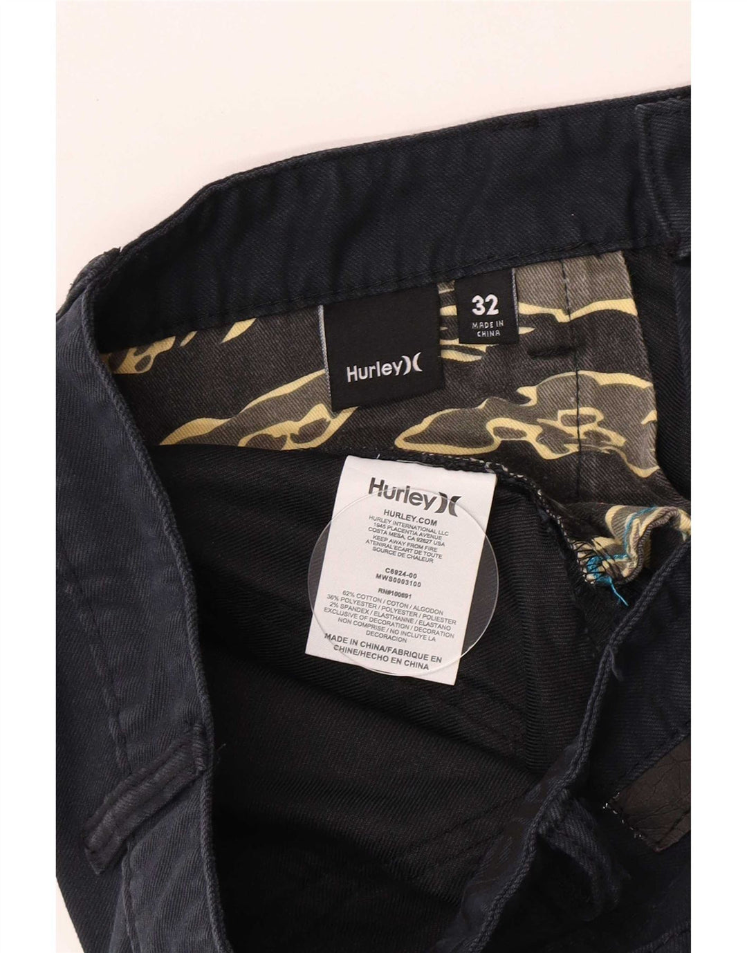 Hurley Short décontracté pour homme W32 en coton bleu marine moyen