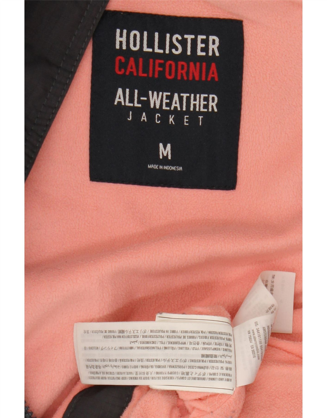 Hollister Veste coupe-vent à capuche pour femme UK 14 Gris moyen Polyester