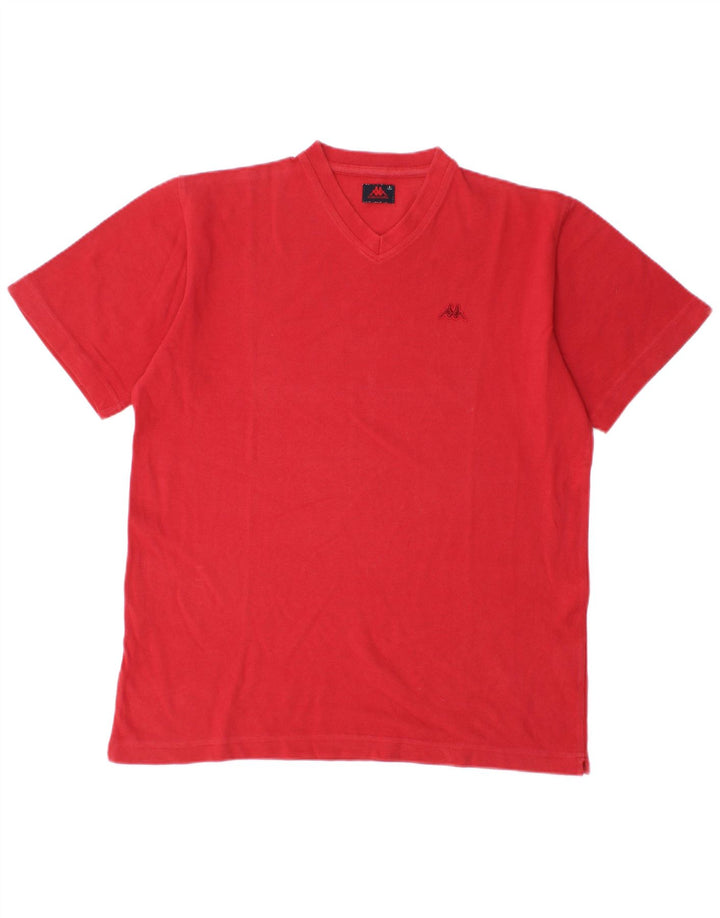 Kappa Homme T-Shirt Top Petit Rouge Coton