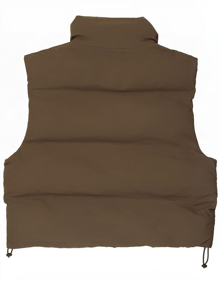 Zara Femme Gilet Rembourré UK 14 Moyen Kaki Polyester