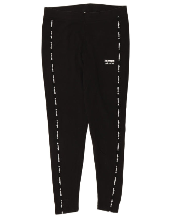 ADIDAS Leggings graphiques pour femmes UK 18 XL Coton noir