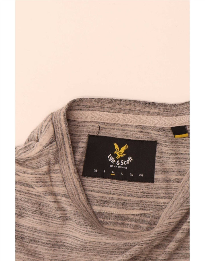 Lyle & Scott T-Shirt Homme Gris Moyen Coton à Rayures Fines