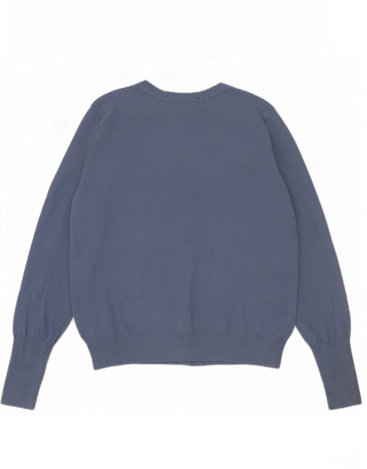 Marks & Spencer Pull Cardigan Femme UK 12 Bleu Moyen Viscose