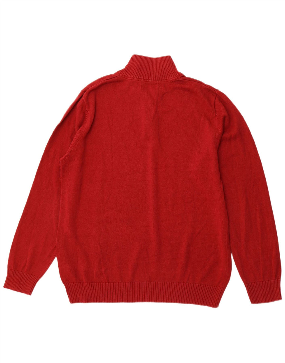 NAUTICA Pull à col zippé pour homme en coton rouge Large