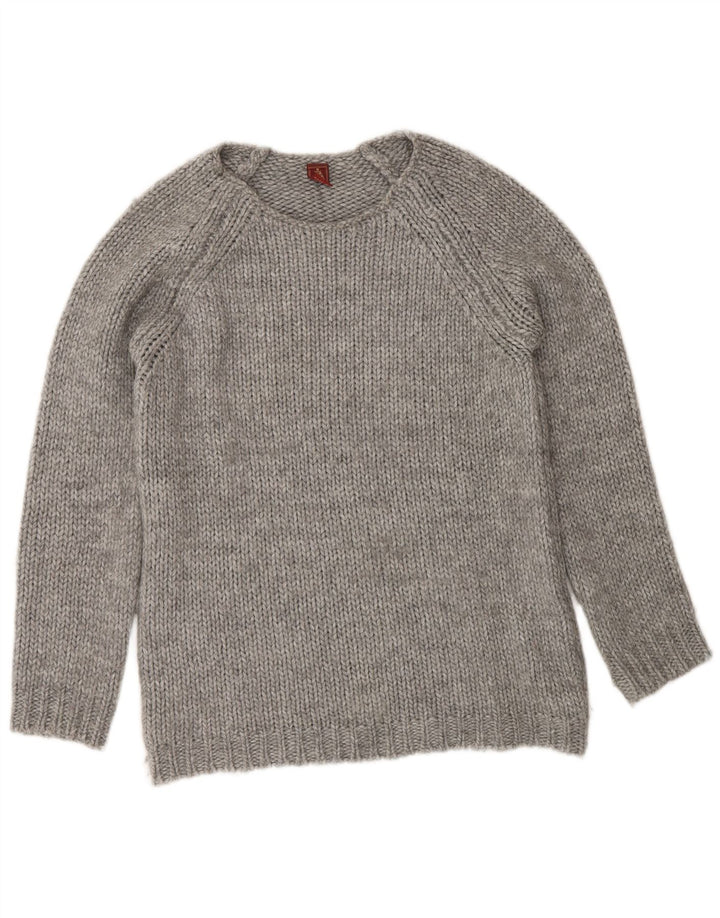 Dondup Pull col bateau pour femme UK 44 Laine gris moyen