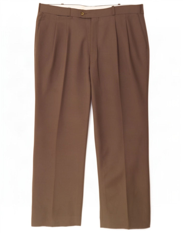 Farah Pantalon de costume à chevilles pour homme W36 L29 Gris Polyester