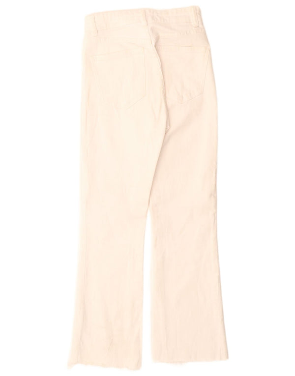 Zara Jean bootcut taille haute effet vieilli pour femme EU 34 2XS W24 L26 Blanc cassé