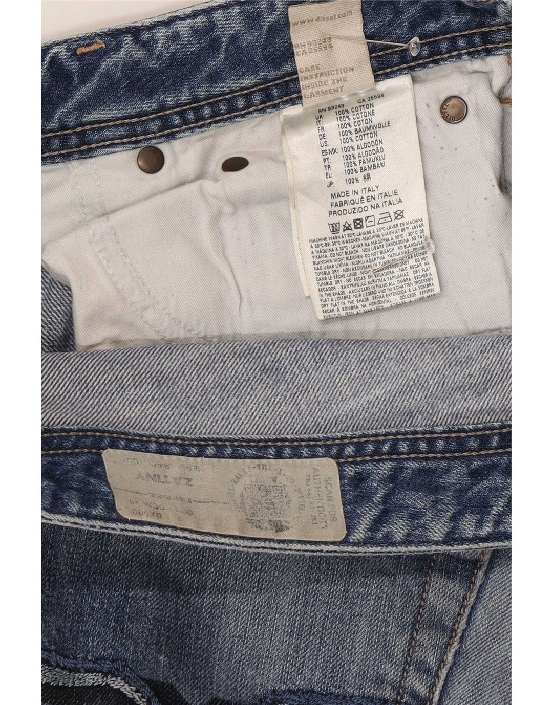 Diesel Jean Bootcut Zatiny Regular Homme W30 L27 Bleu Coton